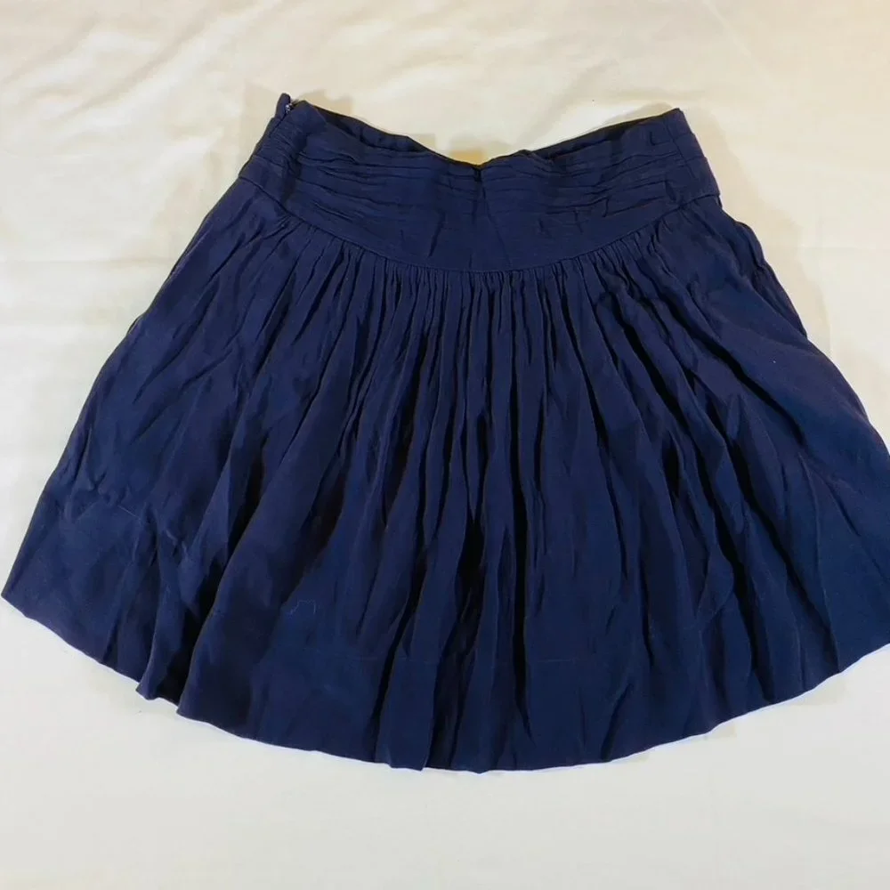 Beautiful Navy Blue ruffled and pleated mini skirt Comptoir Des Cotonniers